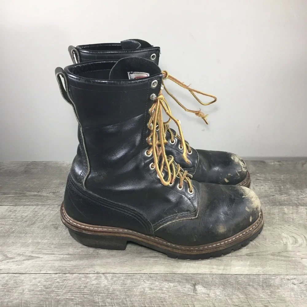 Mens Red Wing Shoes 2218 Logger Steel Toe Leather Work LoggerMax Boots Size 9.5
